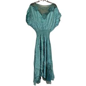 Vintage Teal Lace Boho Dress